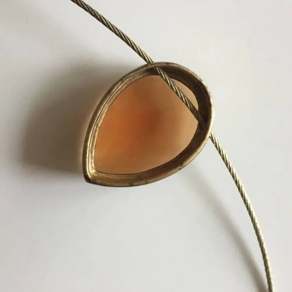 Anne Klein orange crystal necklace and earring set